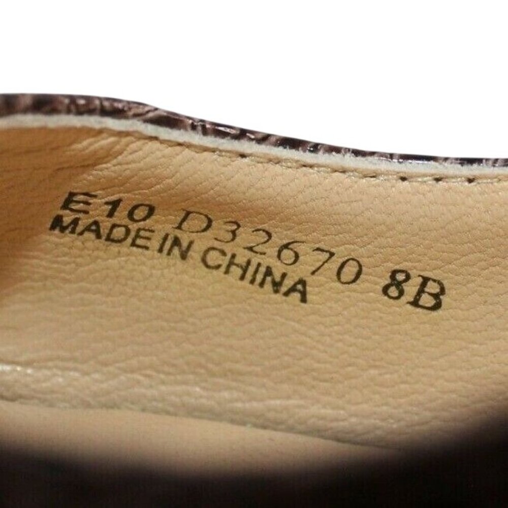 Cole Haan Open Peep Toe High Heel Shoes US 8 B Brown Textured Leather D32670 - Picture 12 of 12